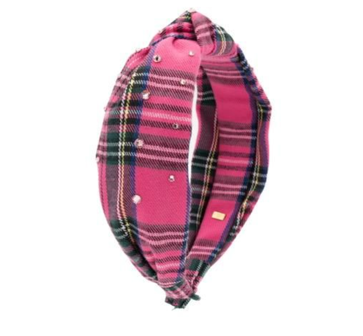 Pink Plaid Knot Headband