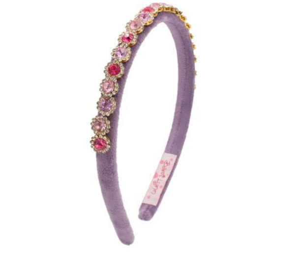 Purple Velvet Jewel Thin Headband