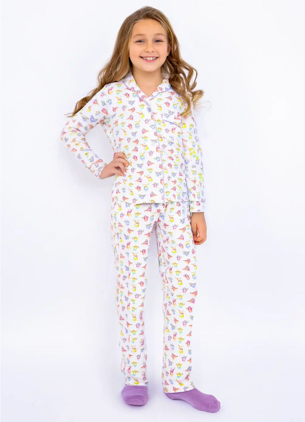 Jersey PJ Set, Rainbow Sloths