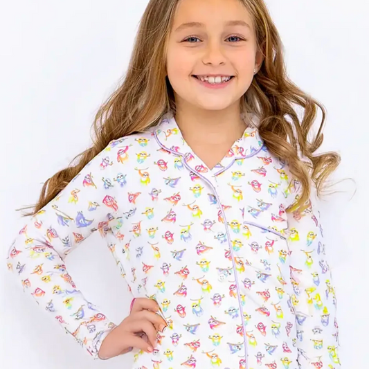 Jersey PJ Set, Rainbow Sloths