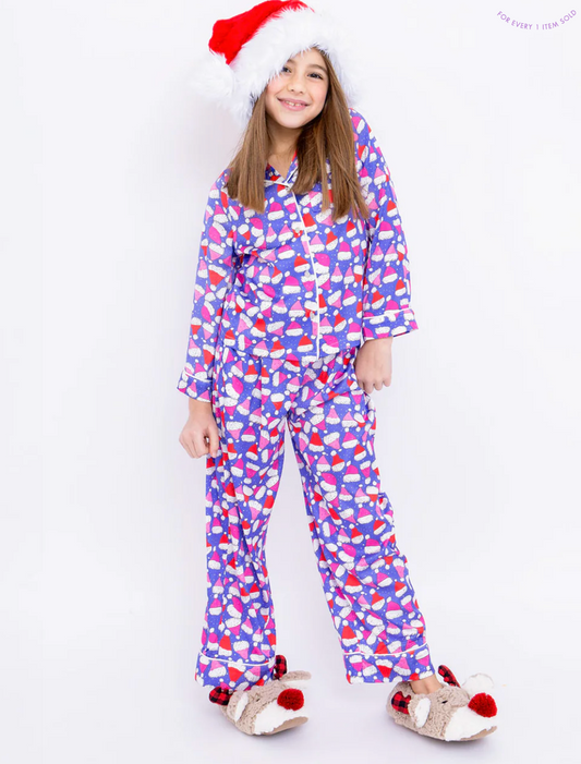 Satin PJ Set, Santa Hat