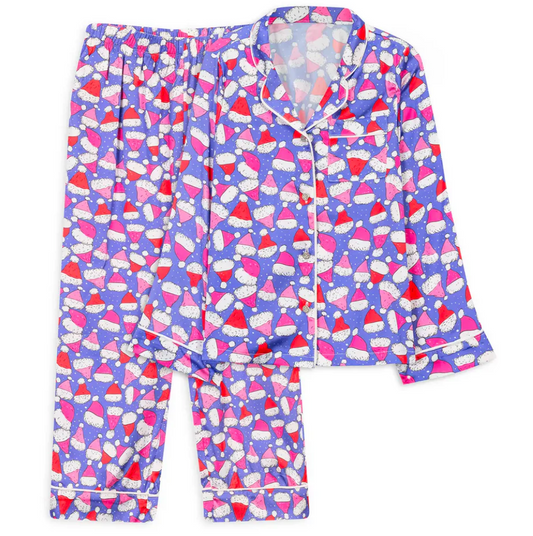 Satin PJ Set, Santa Hat