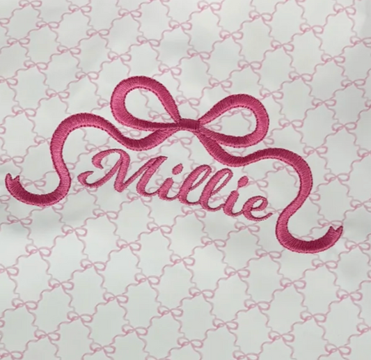 Catch All Bib, Pink Bows