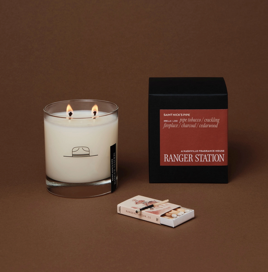 Rocks Glass Candle, Saint Nick's Pipe