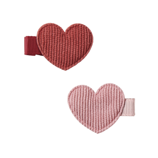 Heart Clip Set | Red, Pink