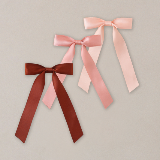 Satin Ribbon Bows | Blush, Red, Pink