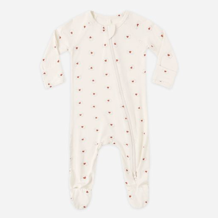 Bamboo Zip Footie, Valentine