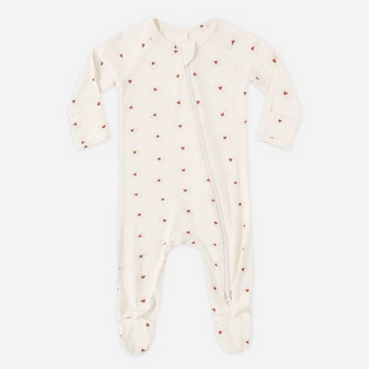 Bamboo Zip Footie, Valentine