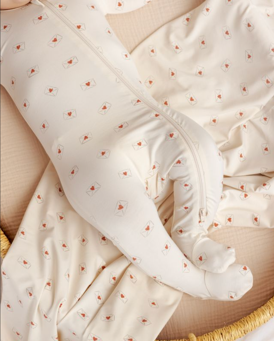 Bamboo Zip Footie, Valentine