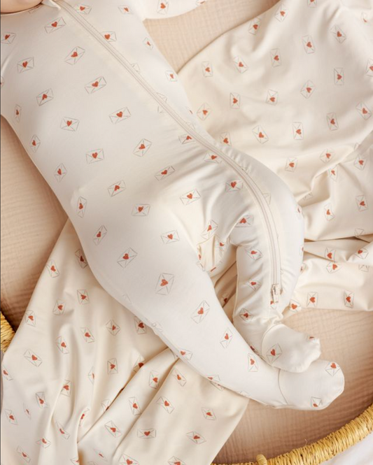 Bamboo Zip Footie, Valentine