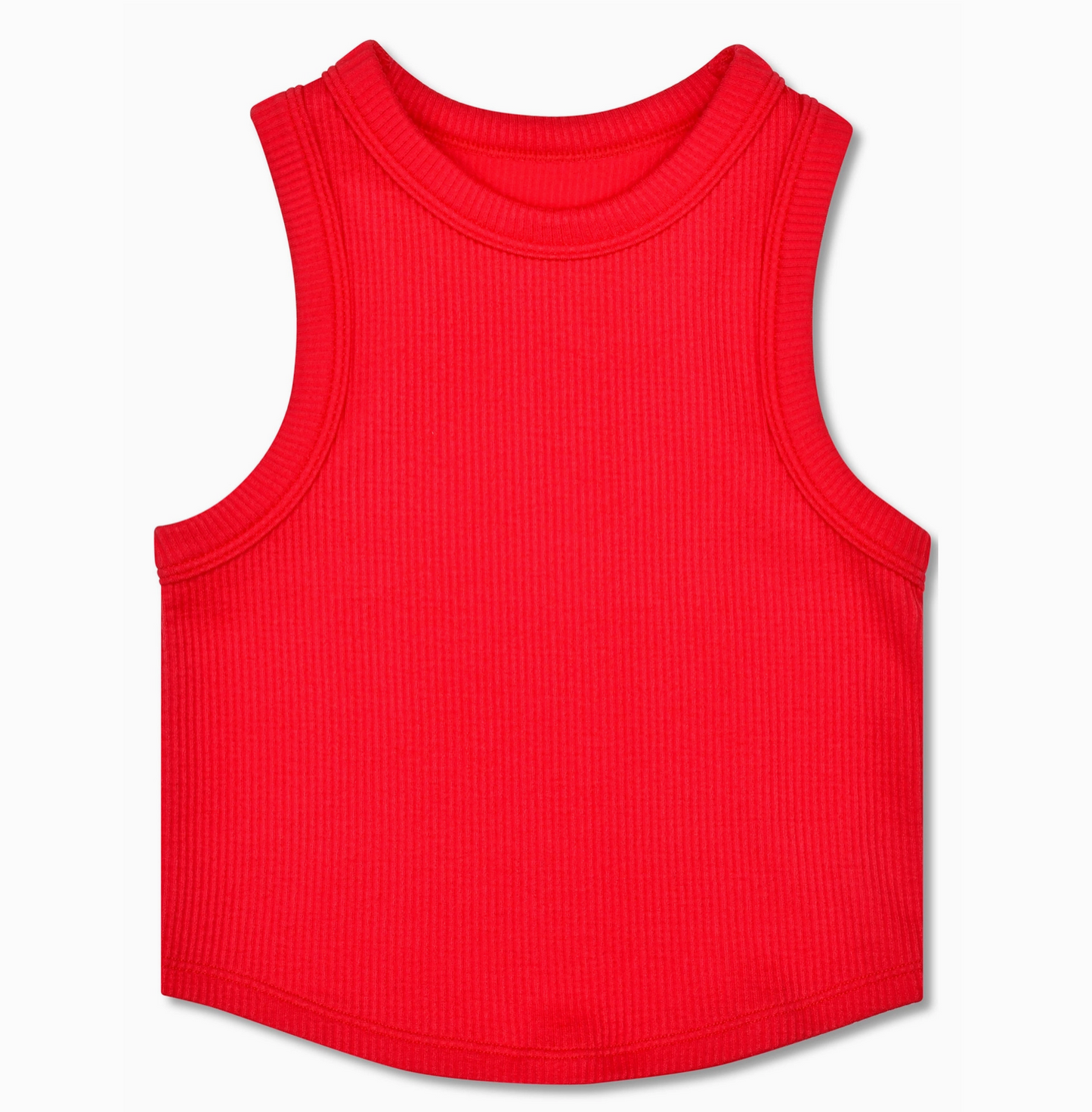 Ribbed Racerback Tank, Cherry Red