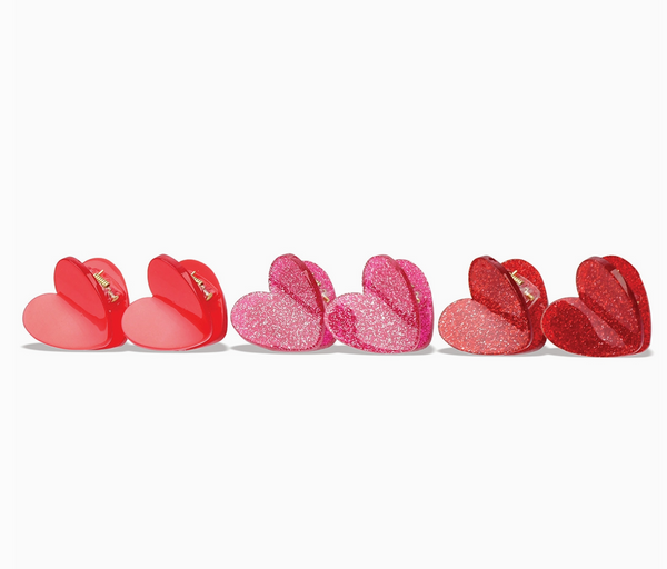 Heart Hair Clips (Set of 6)