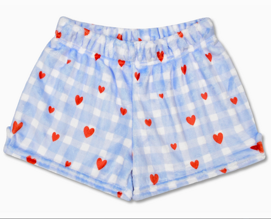 Gingham Hearts Plush Shorts