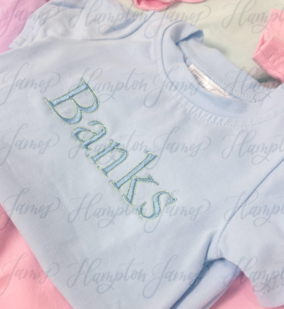 Cotton Tee + Short Set, Light Blue