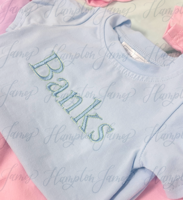 Cotton Tee + Short Set, Light Blue