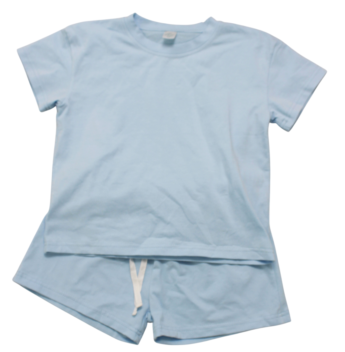Cotton Tee + Short Set, Light Blue