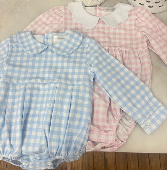 Banks Collared Bubble, Blue Gingham