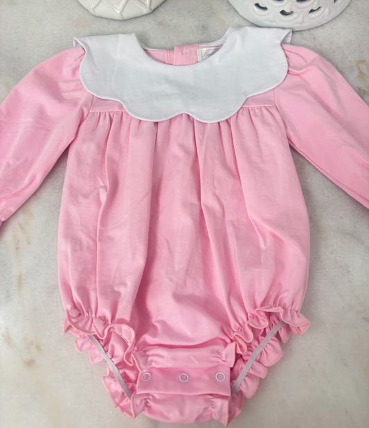 Lottie Scalloped Collar Bubble, Pink