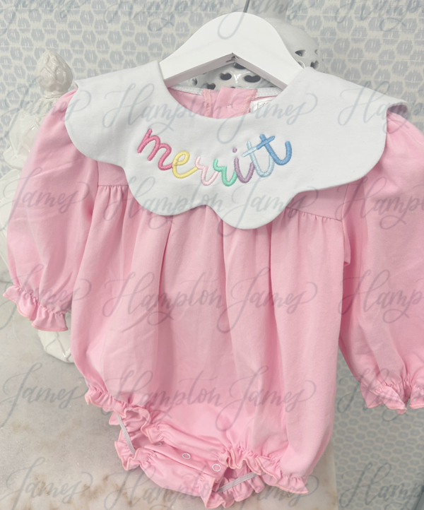 Lottie Scalloped Collar Bubble, Pink