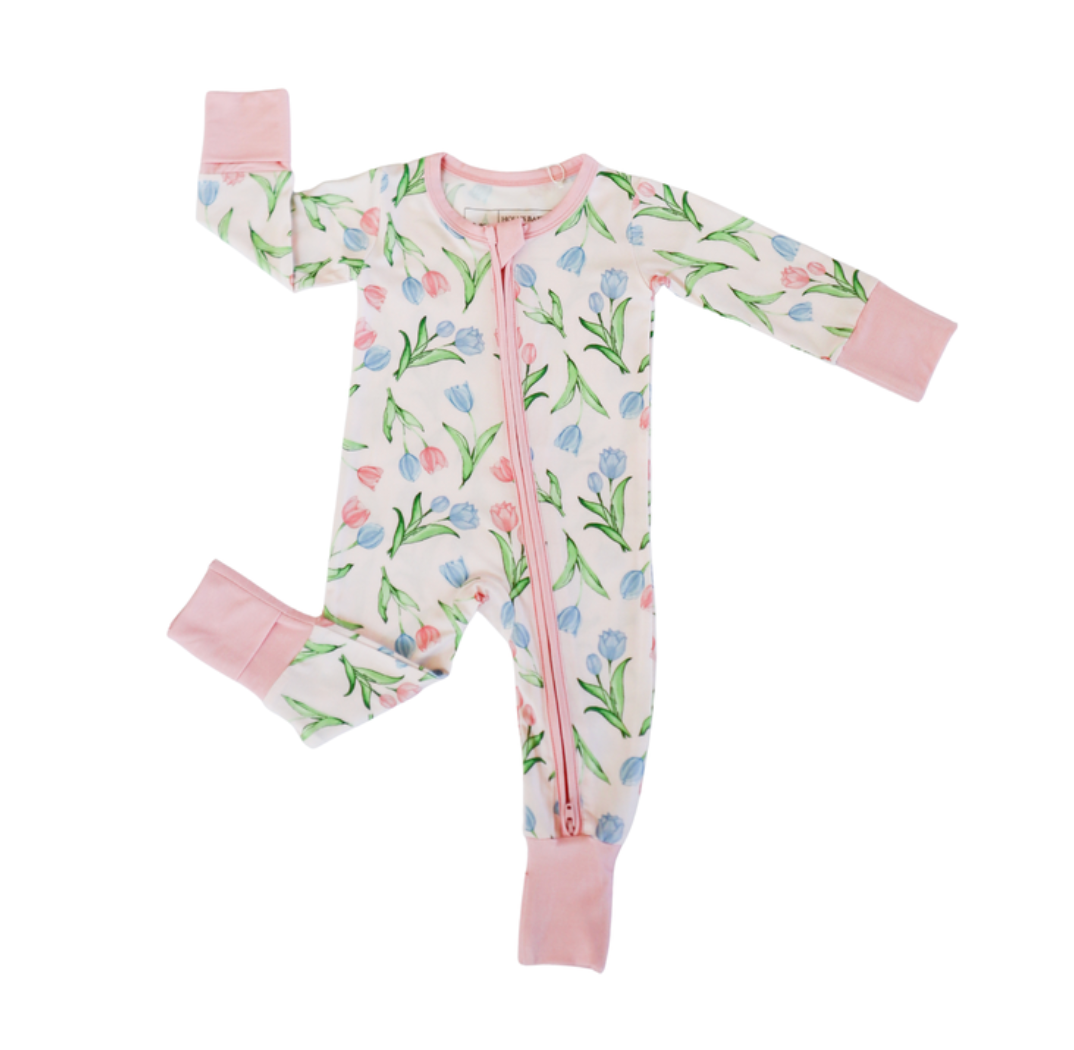 Zipper Romper, Tulips