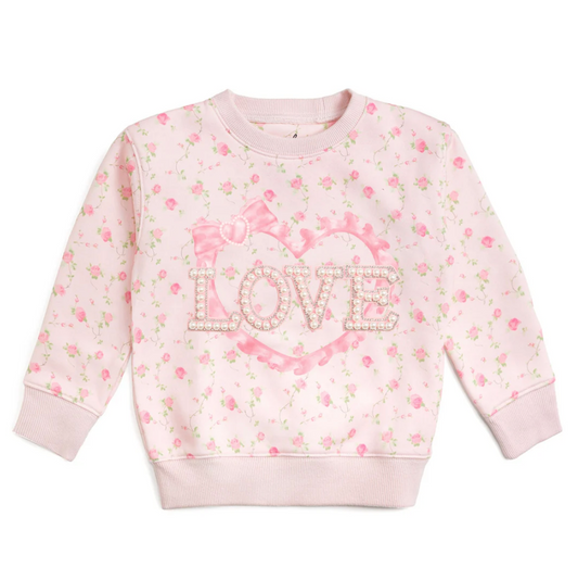 Love Patch Sweatshirt, Pink Rose