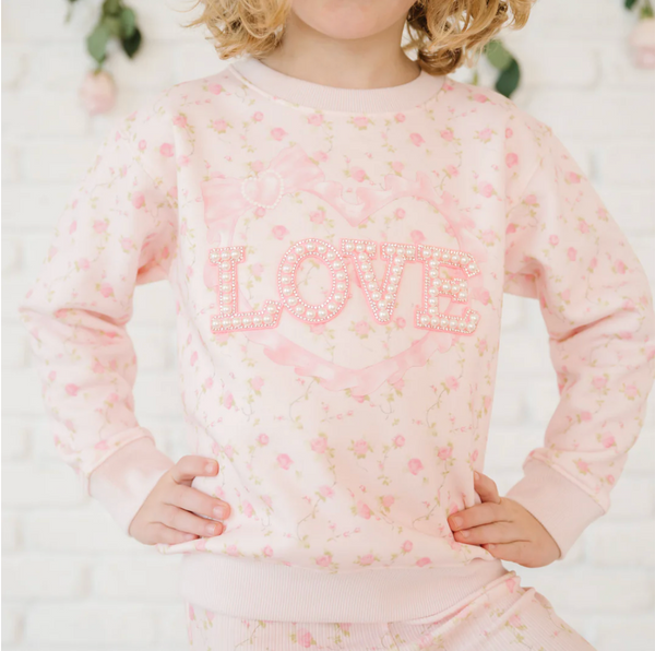 Love Patch Sweatshirt, Pink Rose