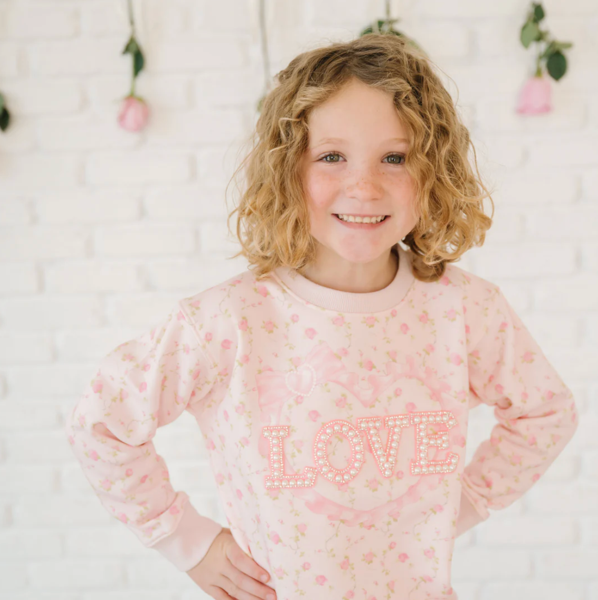 Love Patch Sweatshirt, Pink Rose