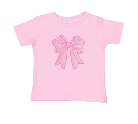 Pink Bow Sequin Patch T-Shirt