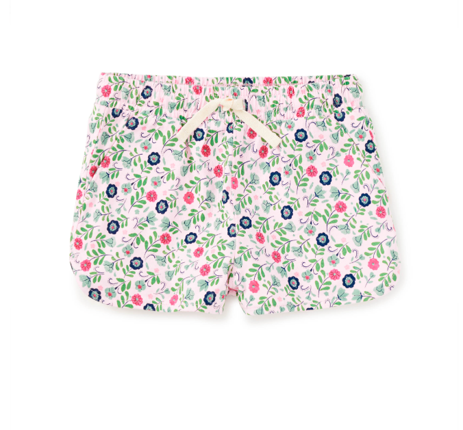 Tie-Waist Shorts, Azulejos Florales