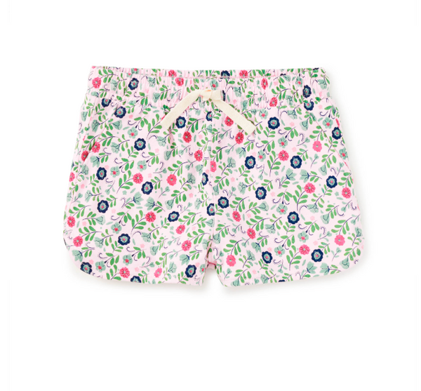 Tie-Waist Shorts, Azulejos Florales