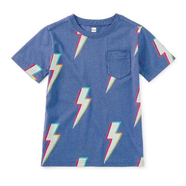 Pocket Tee, Lightning Bolts