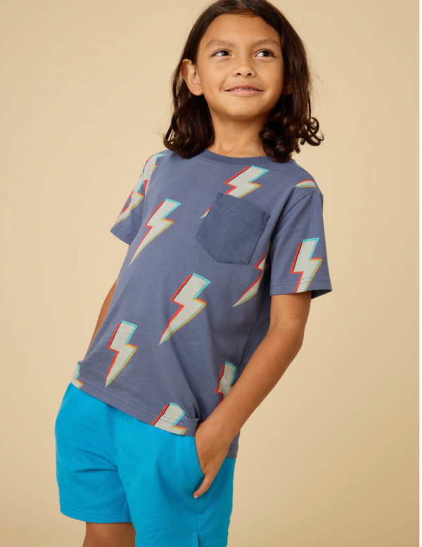 Pocket Tee, Lightning Bolts