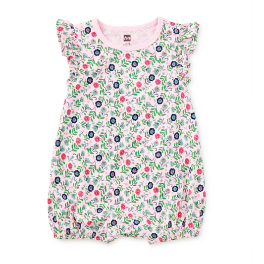 Flutter Baby Romper, Azulejos Florales