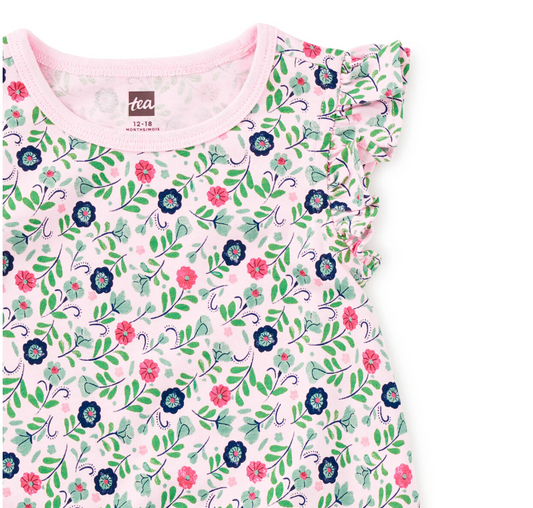 Flutter Baby Romper, Azulejos Florales