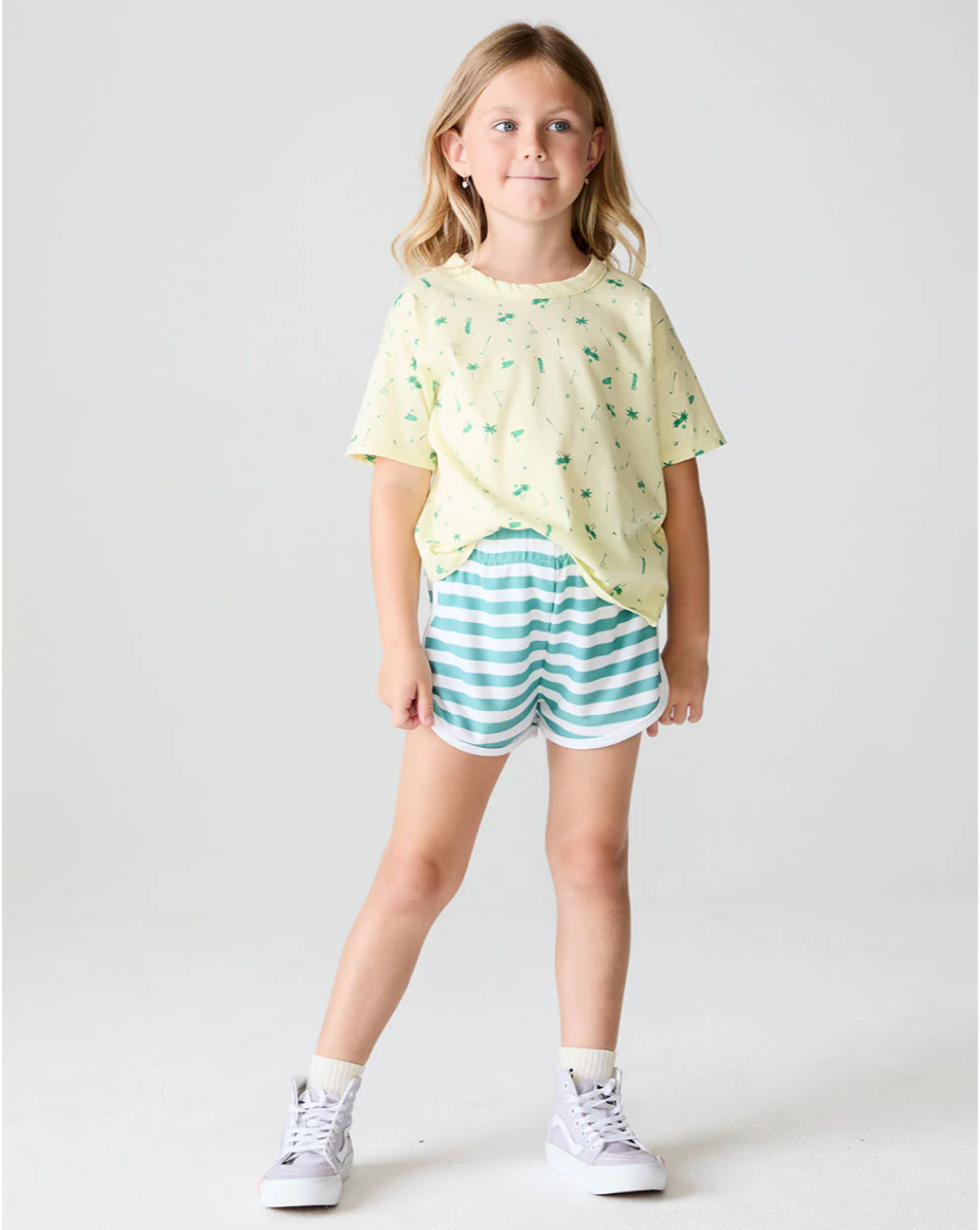 Cozy Knit Track Shorts, Amazon Stripe - Magpies Paducah