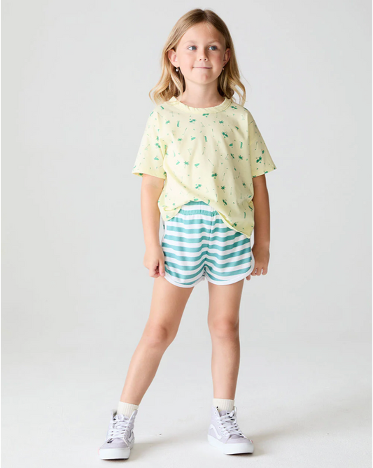 Cozy Knit Track Shorts, Amazon Stripe - Magpies Paducah