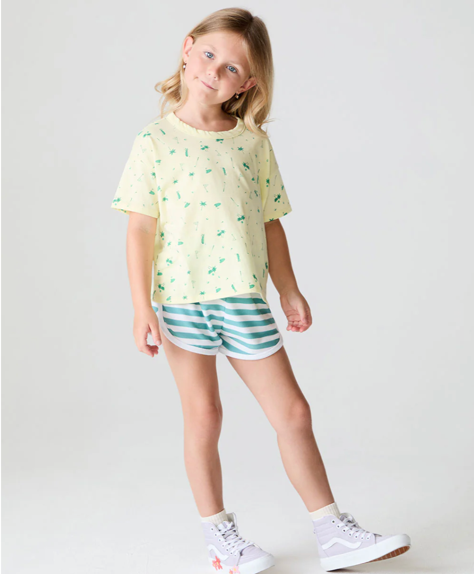 Cozy Knit Track Shorts, Amazon Stripe - Magpies Paducah