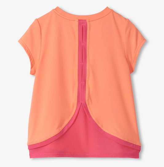 Mesh Trim Tee, Fusion Coral - Magpies Paducah