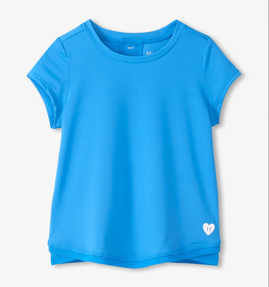 Mesh Trim Tee, Malibu Blue - Magpies Paducah