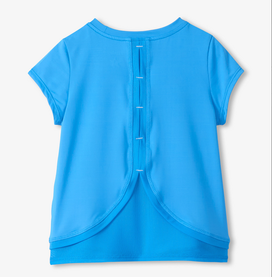 Mesh Trim Tee, Malibu Blue - Magpies Paducah