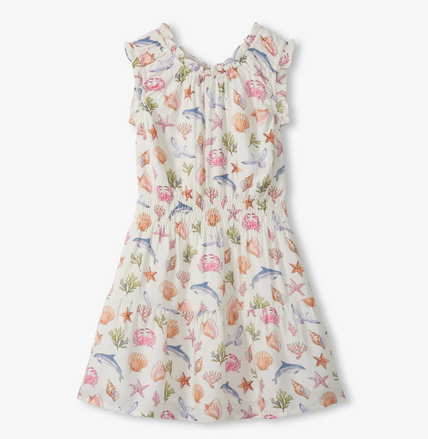 Vintage Sea Life Gathered Dress - Magpies Paducah