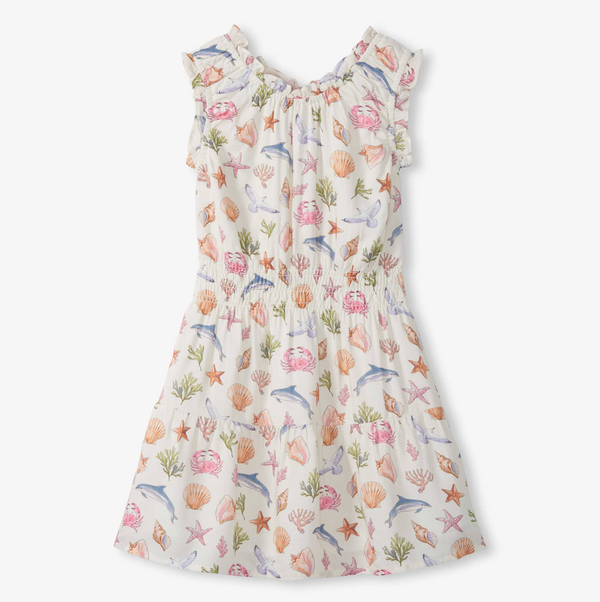 Vintage Sea Life Gathered Dress - Magpies Paducah