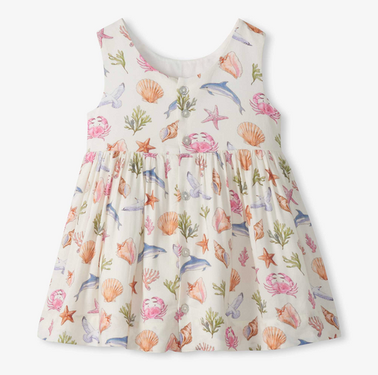 Vintage Sea Life Sleeveless Party Dress - Magpies Paducah