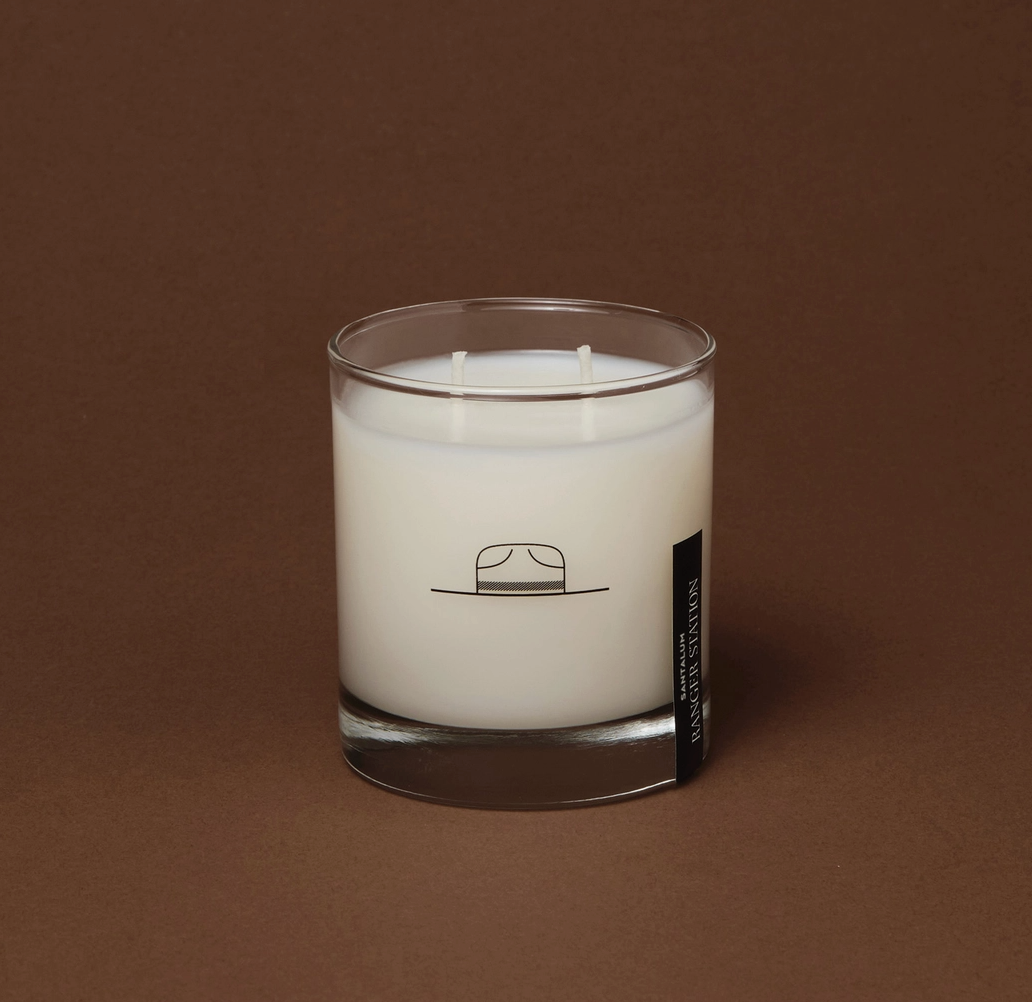 Rocks Glass Candle, Santalum
