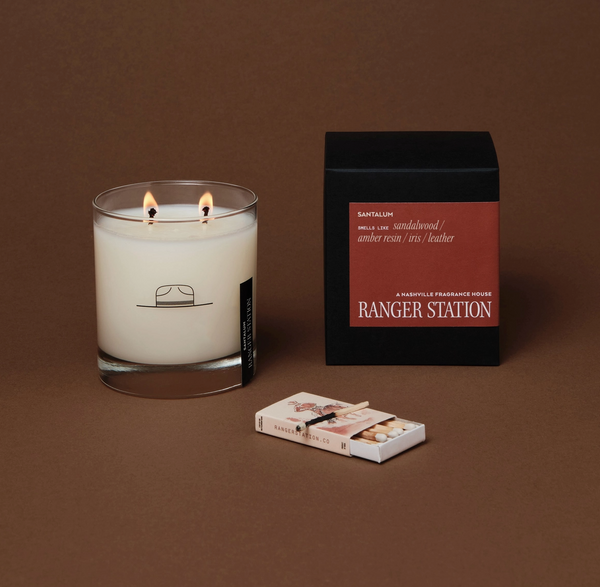 Rocks Glass Candle, Santalum