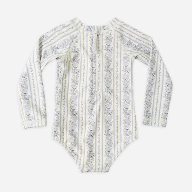 Delphine Rashguard OnePiece, Blue Floral - Magpies Paducah