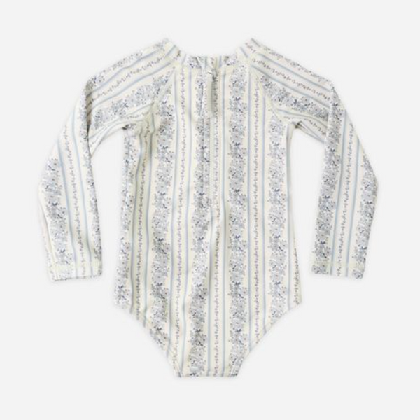 Delphine Rashguard OnePiece, Blue Floral - Magpies Paducah