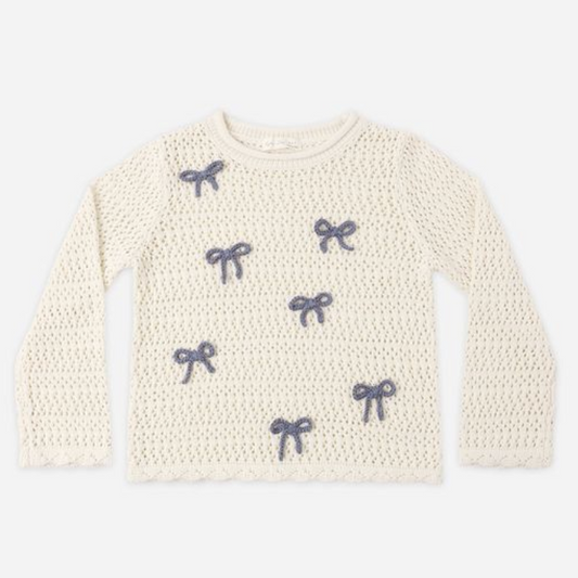 Crochet Knit Pullover, Bows