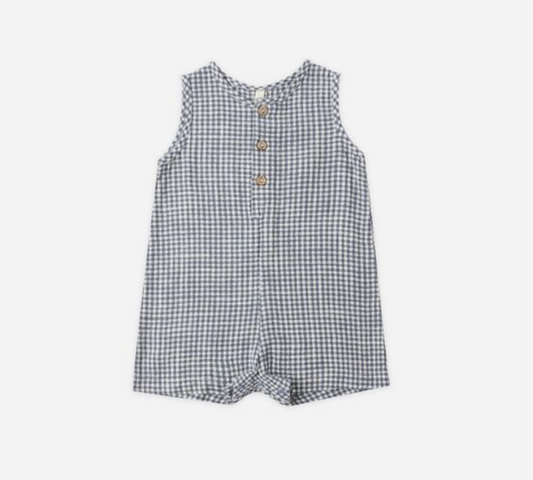 Maverick Romper, Marine Gingham