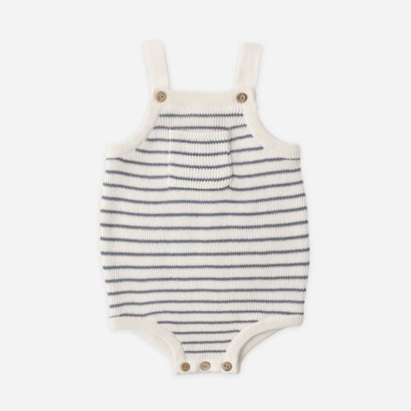 Ashton Knit Romper, Marine Stripe